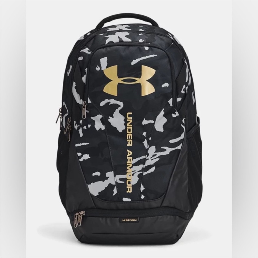 {Under Armour} UA Hustle Backpack in Camo Black / Metallic Gold - NWT